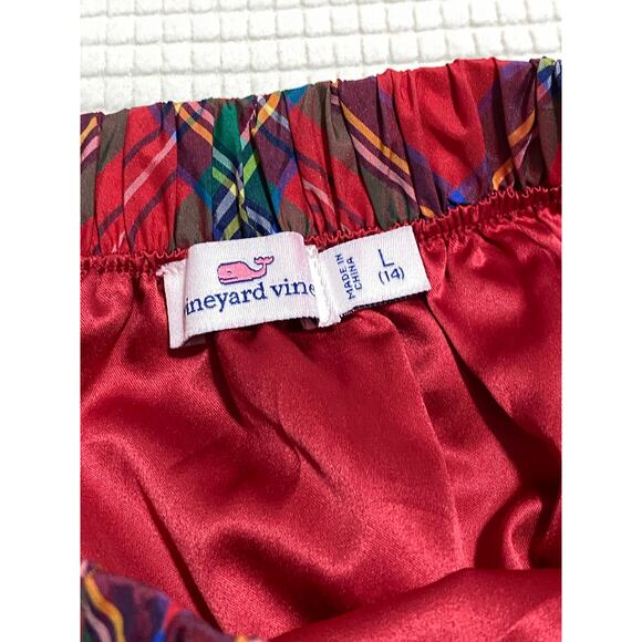 Girls Vineyard Vines Jolly Plaid Party Skirt Lighthouse Red sz Large -14- $65 - Picture 2 of 8